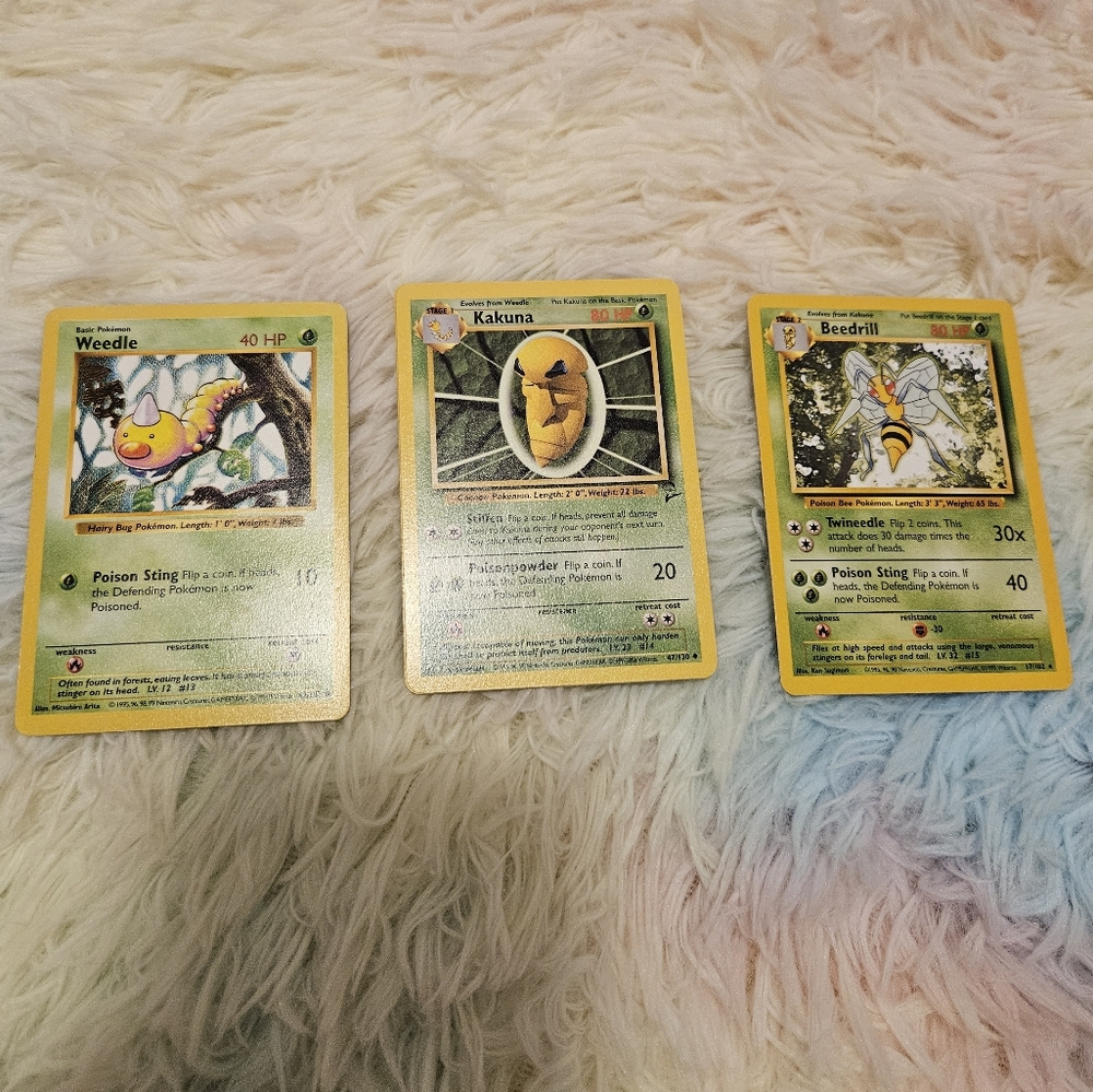 Set of Three Pokémon Trading Cards